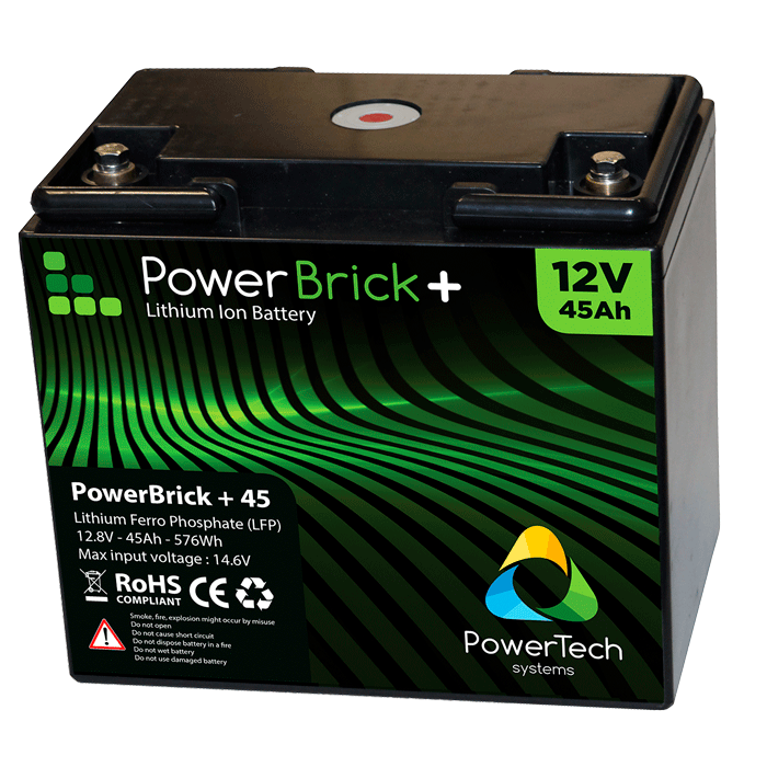 Lithium-Ion Battery 24V - 50Ah - 1.28kWh - PowerBrick+ LiFePO4 battery